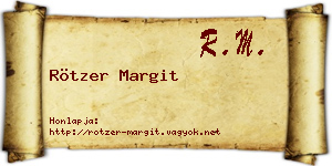 Rötzer Margit névjegykártya